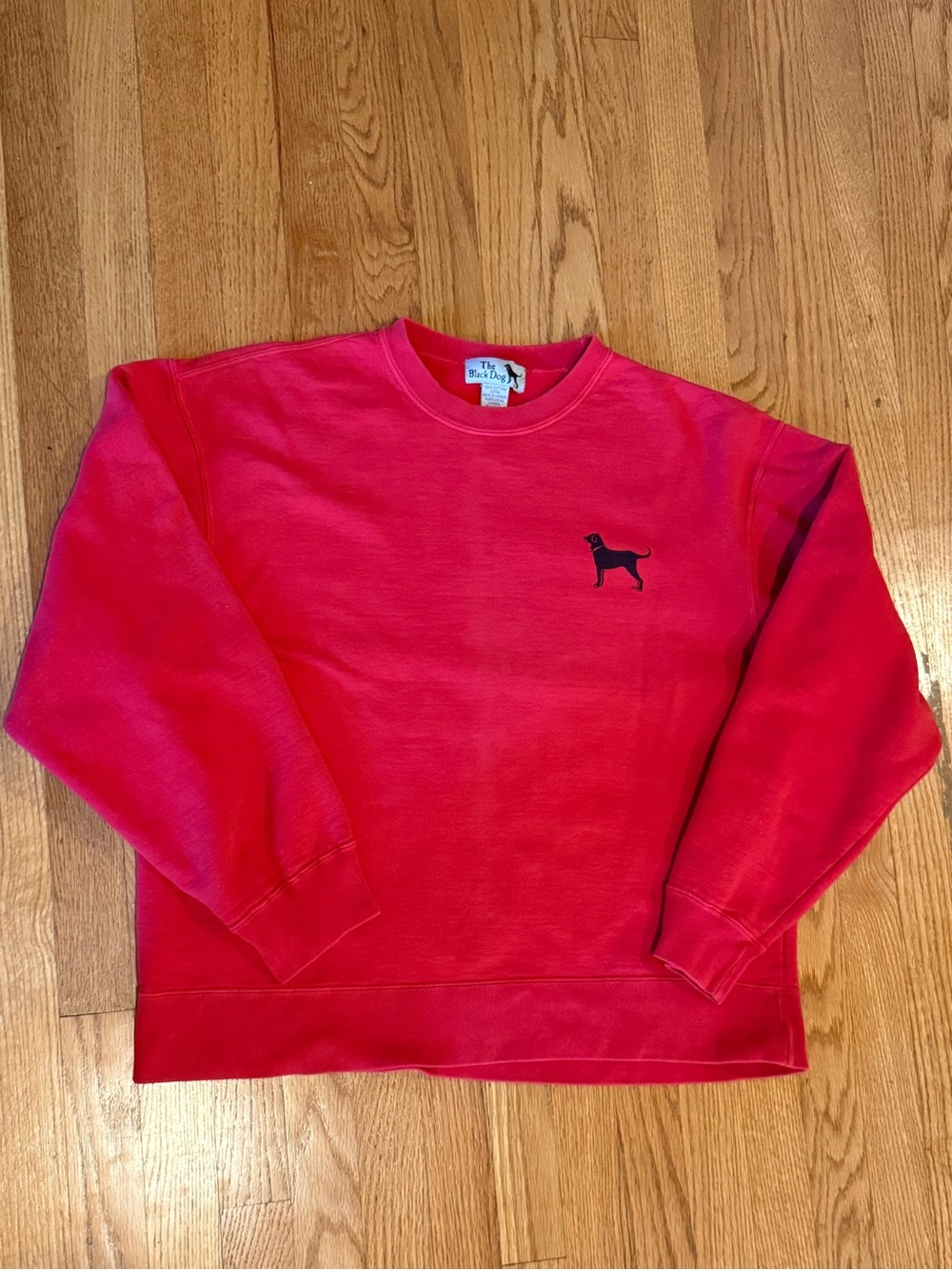 The Black Dog Red Crewneck Sweatshirt with Dog Logo Sz S